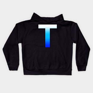 Blue Letter T Kids Hoodie